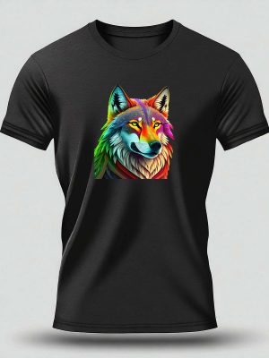 koszulka z nadrukiem wilka